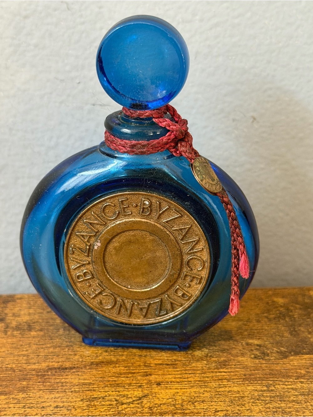 Vintage Rochas Byzance Parfum 7.5ml Mini Perfume Bottle Empty Cobalt Blue